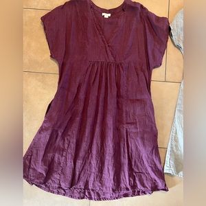 Sundance Linen Dress Dark Purple and Grey
